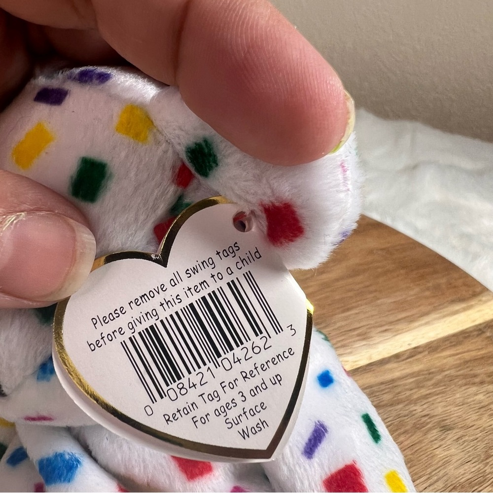 Vintage TY 2K Confetti Beanie Baby - Picture 9 of 11